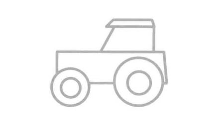 拖拉機(jī)簡(jiǎn)筆畫法步驟05
