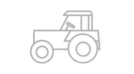 拖拉機(jī)簡(jiǎn)筆畫法步驟08