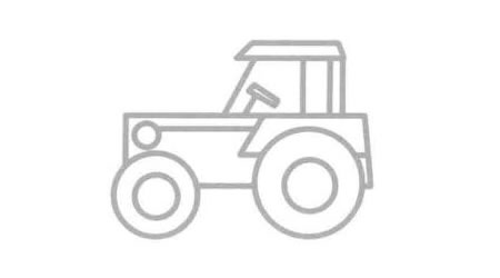 拖拉機(jī)簡(jiǎn)筆畫法步驟09