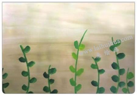 花兒朵朵開兒童水粉畫法步驟03