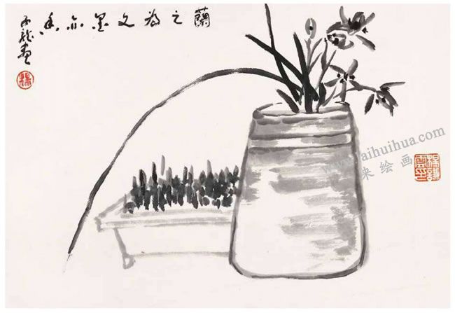 蘭草的寫意畫法03