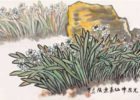 水仙花寫(xiě)意畫(huà)法（一）