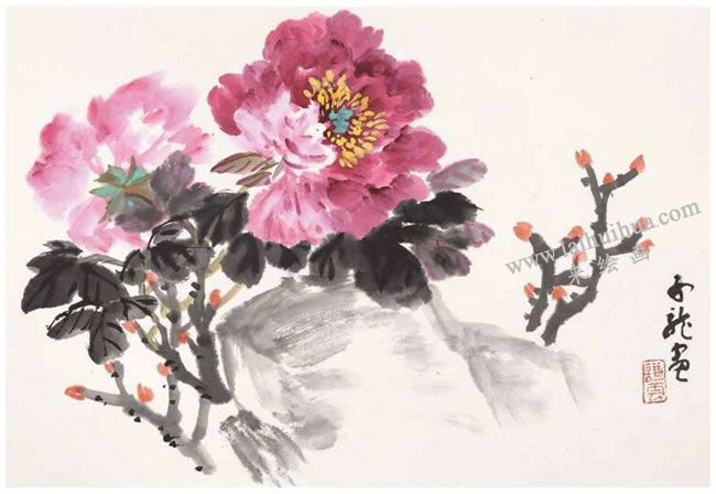 畫(huà)兩朵牡丹的畫(huà)法
