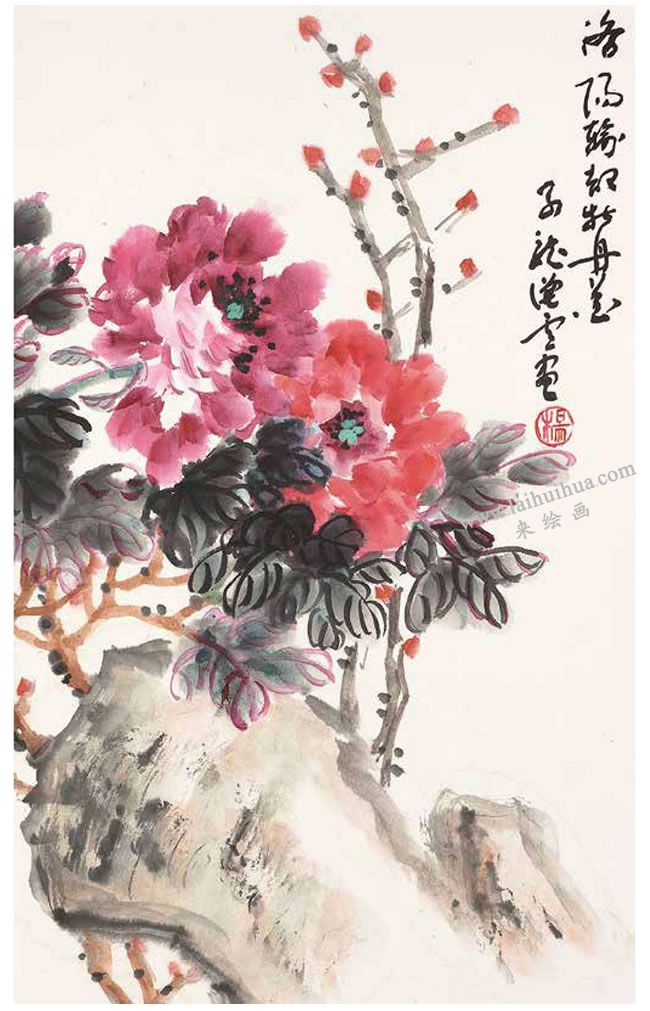 牡丹花寫(xiě)意畫(huà)法作品