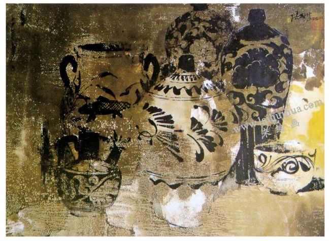 水彩畫涂油技法作品范例