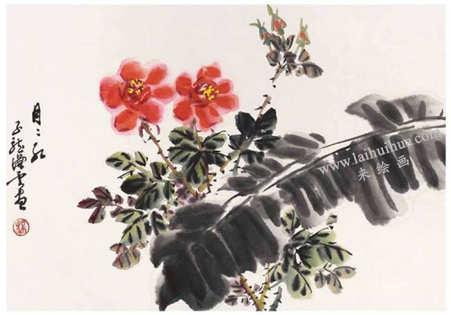 月季花的畫法01
