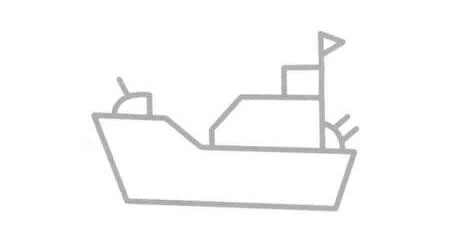 軍艦簡筆畫法步驟07