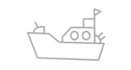 軍艦簡筆畫法步驟08