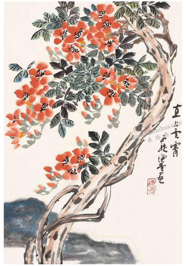 凌宵花寫意畫作品
