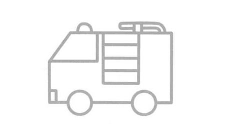 消防車(chē)簡(jiǎn)筆畫(huà)法步驟07
