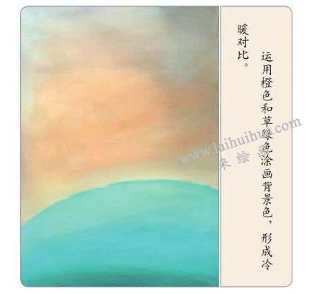快活的小鳥水粉畫步驟01