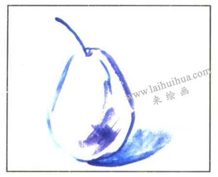 單個(gè)梨子水粉畫法步驟01