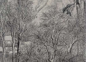 文徵明《雪景山水圖》軸賞析