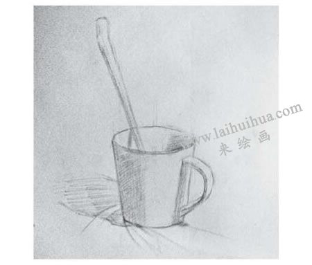 咖啡杯素描畫法步驟02