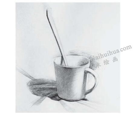 咖啡杯素描畫法步驟03