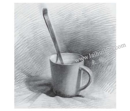咖啡杯素描畫法步驟04