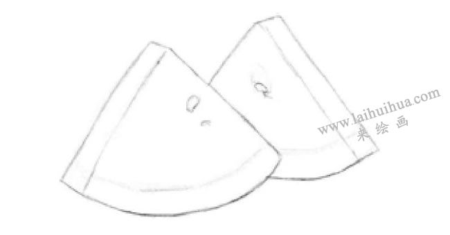 西瓜素描畫法步驟01