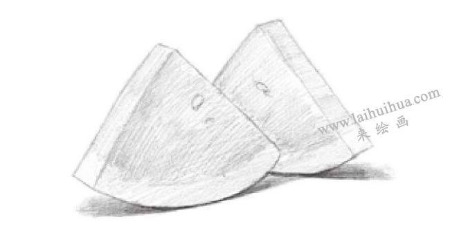 西瓜素描畫法步驟02