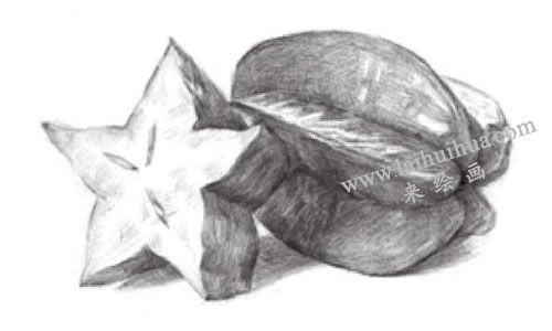陽桃素描畫法步驟04