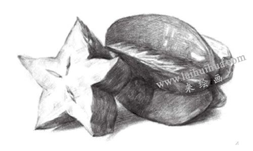 陽桃素描畫法步驟05
