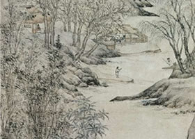 文伯仁《花溪漁隱圖》軸賞析