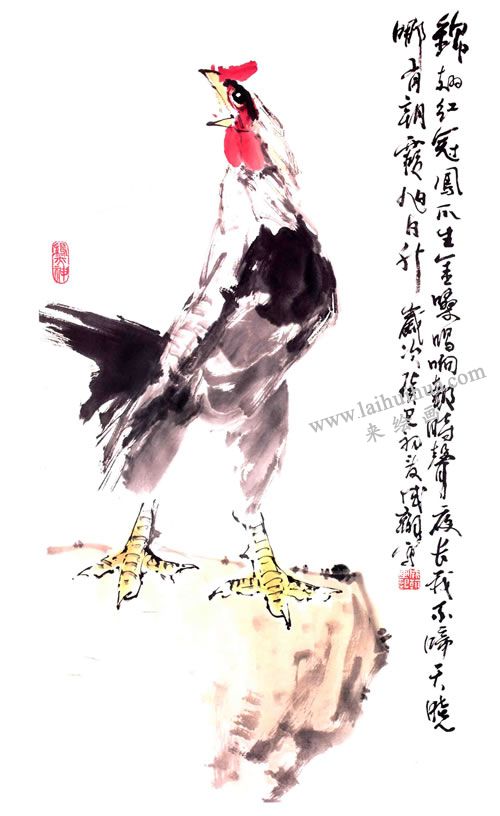 林成翰《司晨圖》畫法步驟09