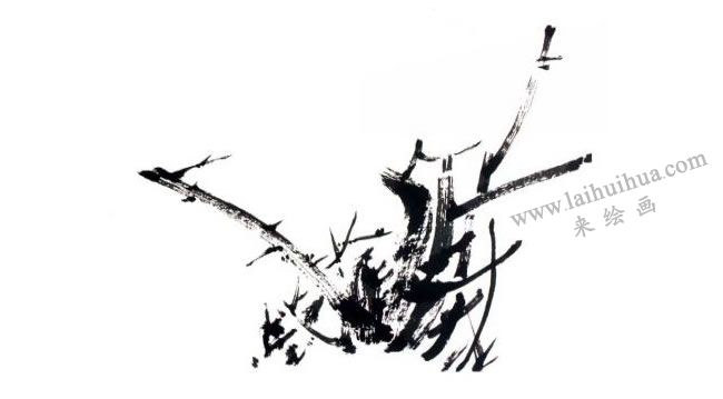 林成翰《觀梅圖》畫法步驟01
