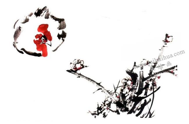 林成翰《觀梅圖》畫法步驟05