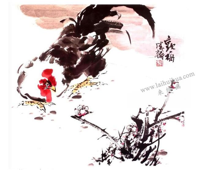 林成翰《觀梅圖》畫法步驟09