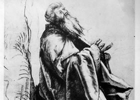 格倫奈華特《安特繆斯像》素描作品