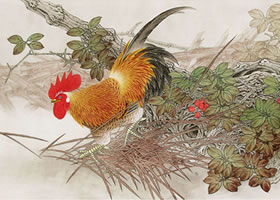 田云鵬《金翎承露》畫法
