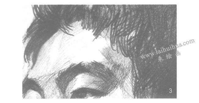 人物額頭的素描畫法步驟03