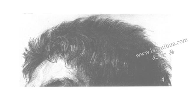 男性頭發(fā)的素描畫法步驟04
