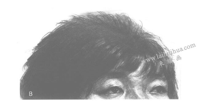 女性頭發(fā)的素描畫法B