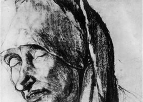格倫奈華特《瑪爾格雷特?普魯比茨》素描作品