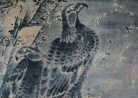 林良《雙鷹圖》軸賞析