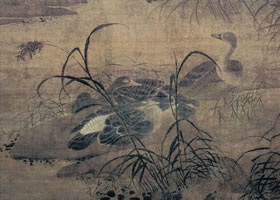 呂紀(jì)《月明宿雁圖》軸賞析