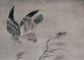 呂紀(jì)《殘荷鷹鷺圖》軸賞析