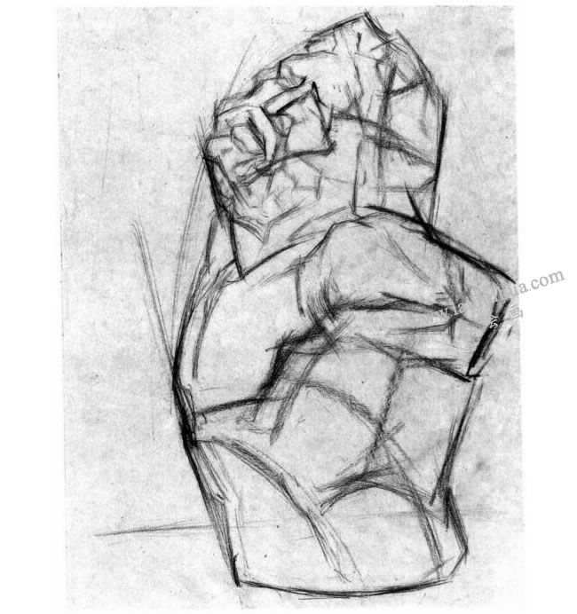 石膏半身像素描步驟02