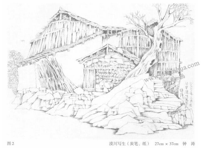 漠川寫(xiě)生,風(fēng)景素描