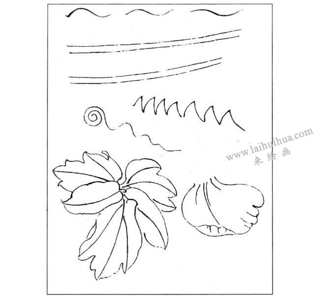 牡丹線描示意圖一