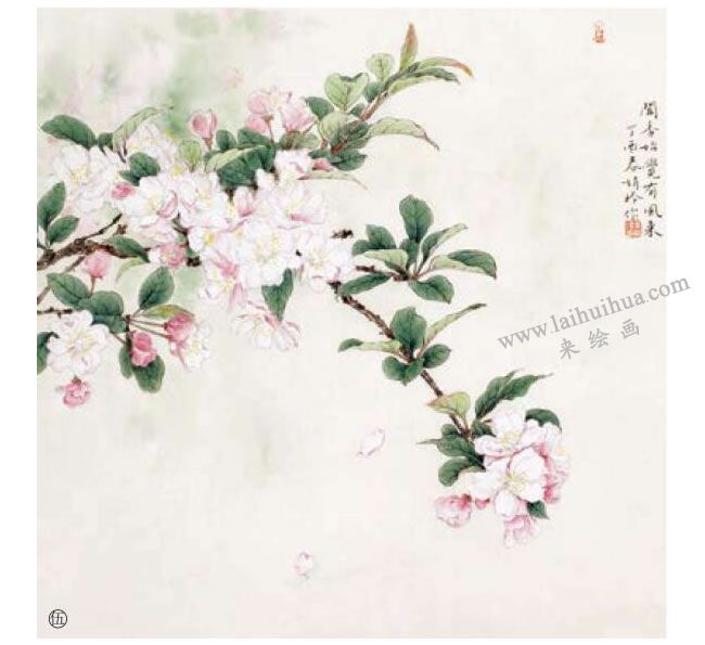 工筆海棠花畫法步驟05