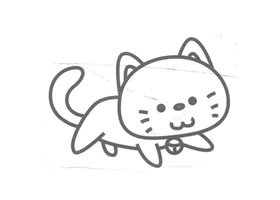 小花貓兒童畫法