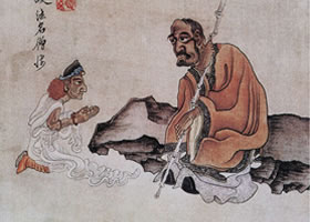 陳洪綬《雜畫(huà)圖冊(cè)?佛釋人物》賞析