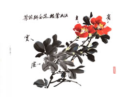 茶花的寫意畫法