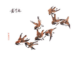 麻雀的寫(xiě)意畫(huà)法