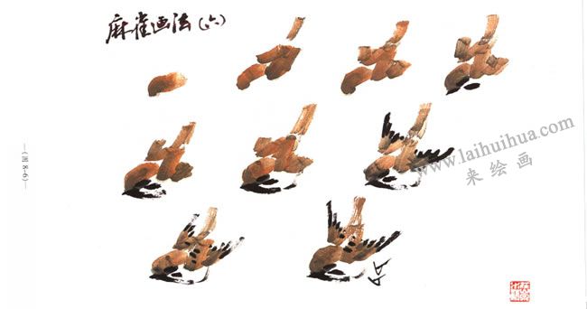麻雀的寫意畫法06