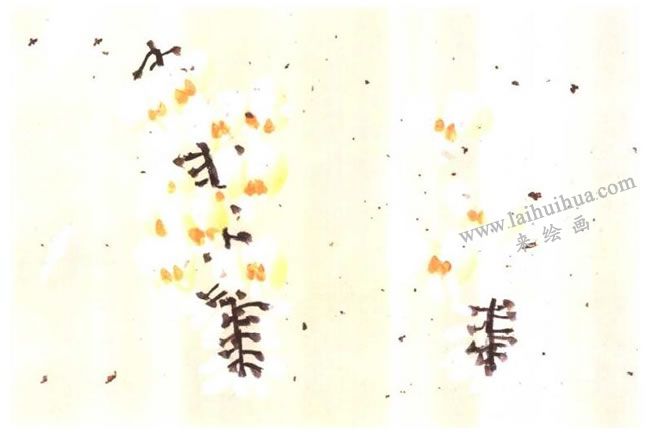 銀藤（白色）畫法，點(diǎn)厾法