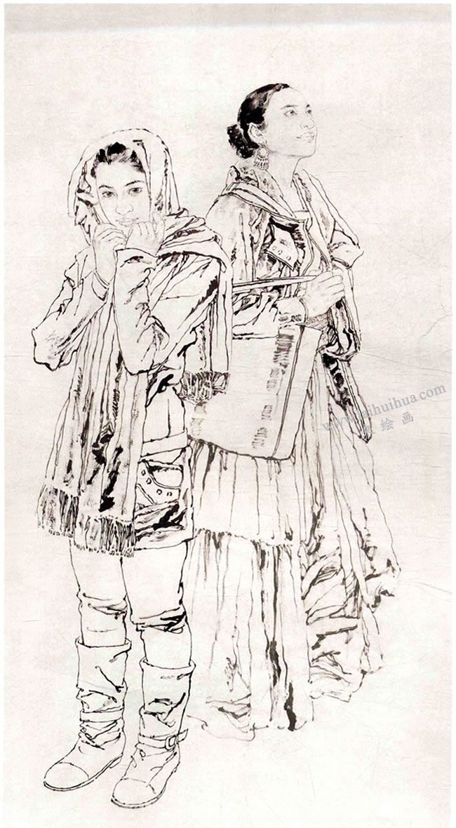 人物畫(huà)《春風(fēng)帶著海棠吹來(lái)》創(chuàng)作步驟圖示02