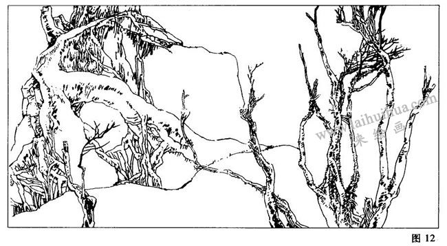 山水畫，線技法范例